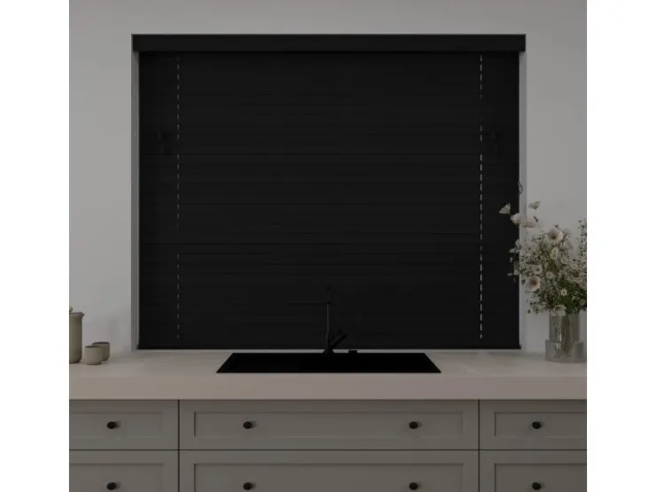 Cocoon Home Concepts Holz Jalousien 100 x 130 50mm Lamellen Schwarz