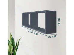 Coemo TRAUMMÖBEL Wandregal COMPACT aus Holz mit 2 Fächern in Anthrazit* Vasen|Schweberegale