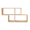Coemo Wandregal Ernie Natur 100x20x53cm aus Holz Mit 4 Fächern* Schweberegale