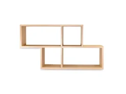 Coemo Wandregal Ernie Natur 100x20x53cm aus Holz Mit 4 Fächern* Schweberegale