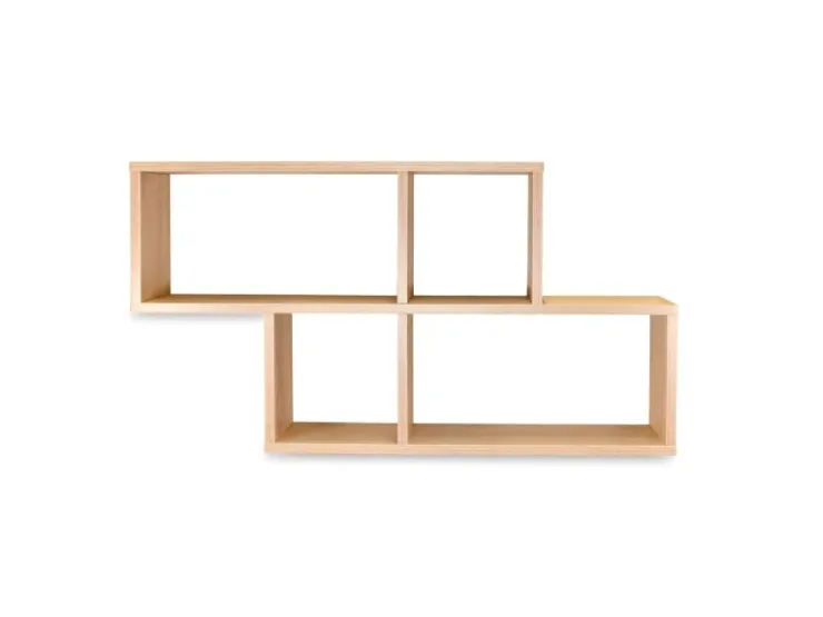 Coemo Wandregal Ernie Natur 100x20x53cm aus Holz Mit 4 Fächern* Schweberegale