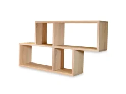Coemo Wandregal Ernie Natur 100x20x53cm aus Holz Mit 4 Fächern* Schweberegale