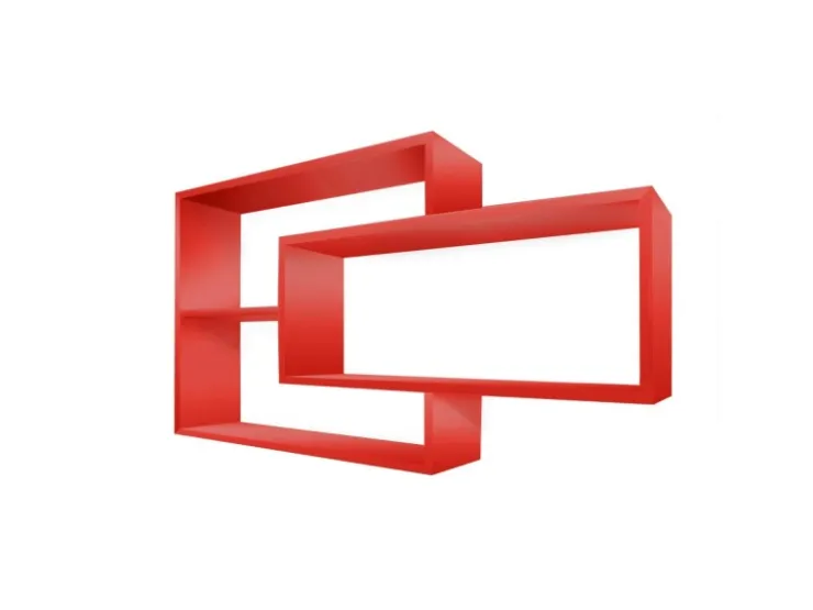 Coemo Wandregal KARO 104x20x59cm aus Holz in Rot Wandregal KARO 104x20x59cm aus Holz in Rot* Vasen|Schweberegale
