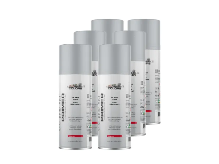 COLORS Zink-Alu Sprühlack 6er Set 400ml Silber* Sprühlacke