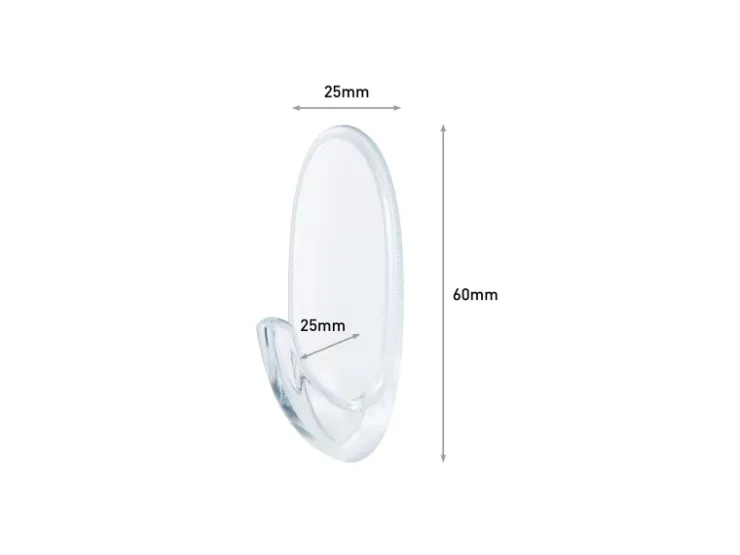 Command Haken-Set Mittelgroß Transparent 6 Stück
