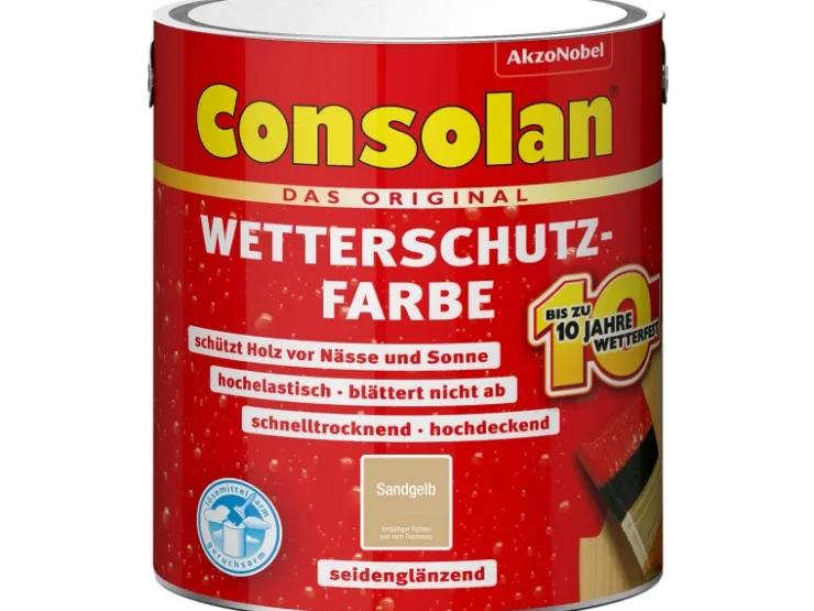 Consolan Wetterschutzfarbe Seidenglänzend 2,5 l* Holzfarben
