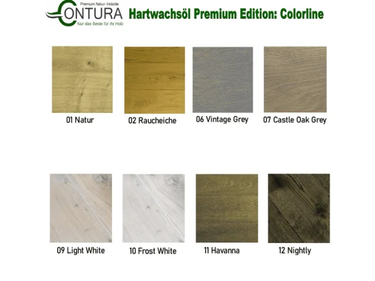 CONTURA Hartwachsöl Colorline FARBIG Fußbodenöl Parkettöl Möbelöl Holzöl 750ml 12 Nightly