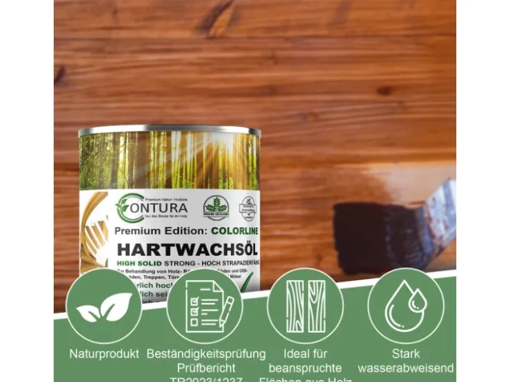 CONTURA Hartwachsöl Colorline FARBIG Fußbodenöl Parkettöl Möbelöl Holzöl 250ml 10 Frost White