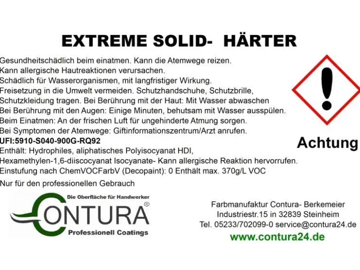CONTURA 2K Parkett & Treppenlack mit Härter Extreme Solid Holzlack Möbellack Matt 1 LIter
