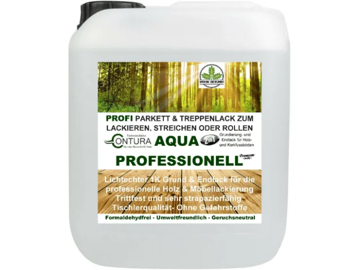 CONTURA Parkettlack Treppenlack Professionell Lack Fußbodenlack Dielenlack Holzlack Seidenmatt 5 Liter* Speziallacke