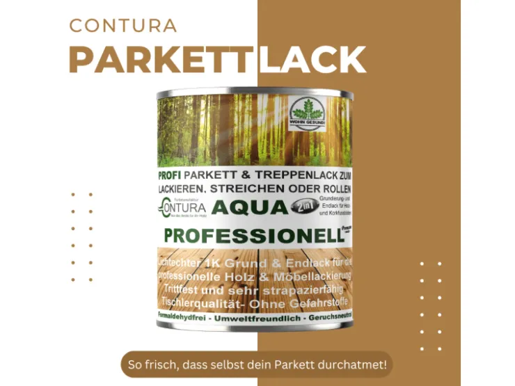 CONTURA Parkettlack Treppenlack Professionell Lack Fußbodenlack Dielenlack Holzlack Seidenmatt 20 Liter* Speziallacke