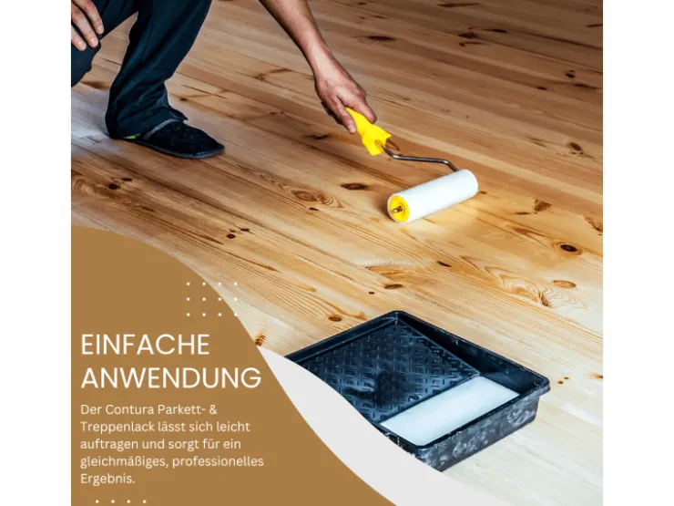 CONTURA Parkettlack Treppenlack Professionell Lack Fußbodenlack Dielenlack Holzlack Seidenmatt 20 Liter* Speziallacke