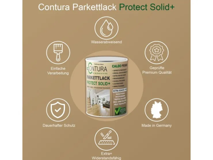 CONTURA Premium Protect Parkettlack Treppenlack Dielenlack Fußbodenlack Glänzend 2,5 Liter* Speziallacke