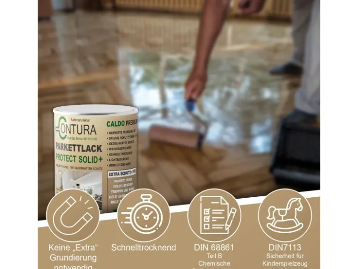 CONTURA Premium Protect Parkettlack Treppenlack Dielenlack Fußbodenlack Glänzend 2,5 Liter* Speziallacke
