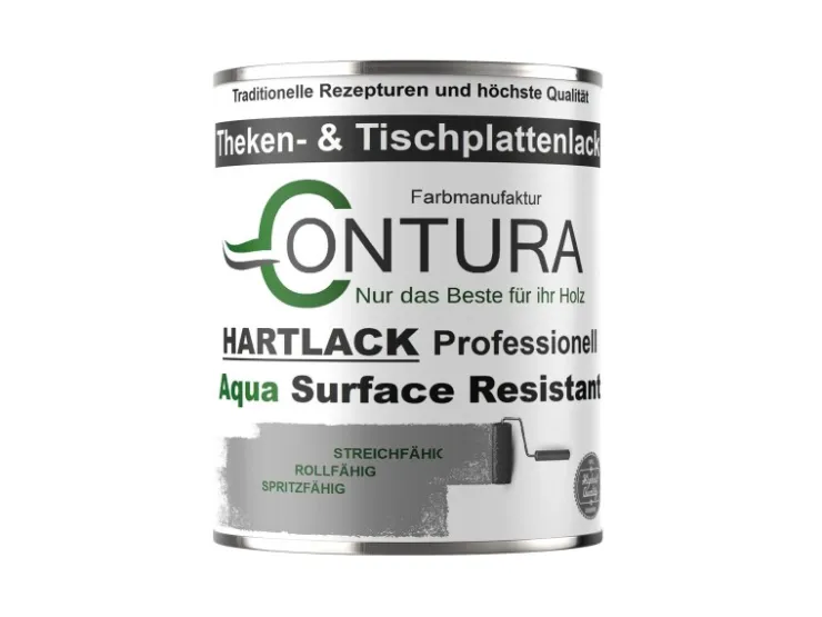 CONTURA Tischplattenlack Hartlack Treppenlack Lack & Universallack Grundierung Seidenmatt 750ml* Klarlacke