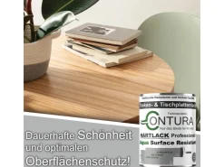 CONTURA Tischplattenlack Hartlack Treppenlack Lack & Universallack Grundierung Seidenmatt 750ml* Klarlacke