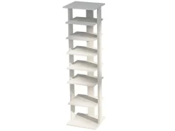 Costway 8 Stufiges Schuhregal Höhenverstellbar Holz Braun Einzel* Regal Weiß