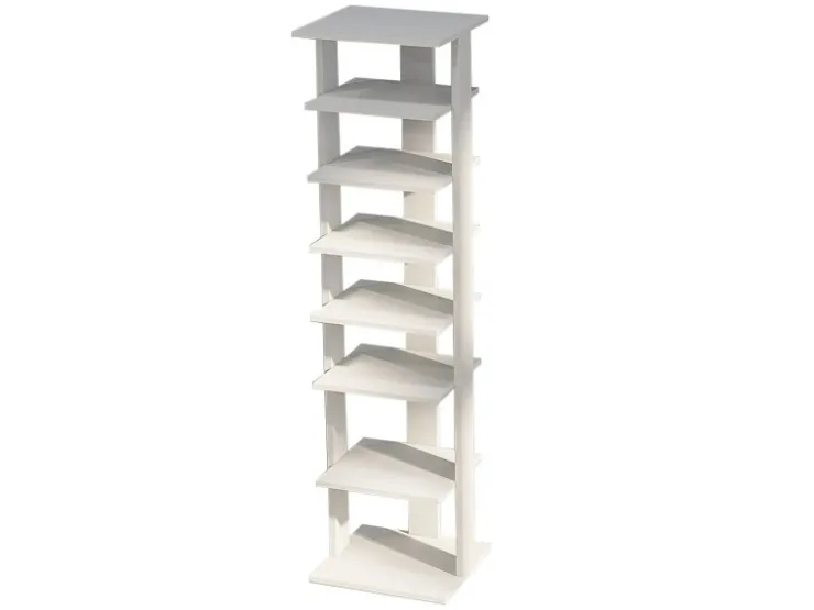 Costway 8 Stufiges Schuhregal Höhenverstellbar Holz Braun Einzel* Regal Weiß