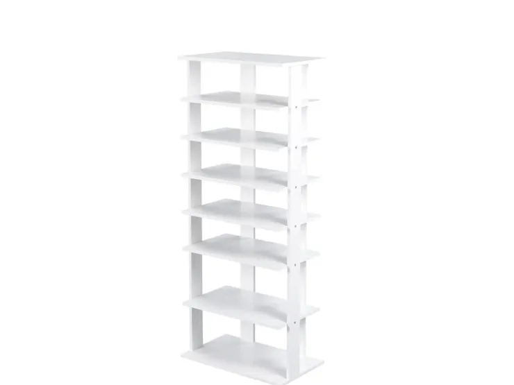 Costway 8 Stufiges Schuhregal Höhenverstellbar Holz Doppel