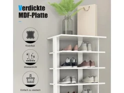 Costway 8 Stufiges Schuhregal Höhenverstellbar Holz Doppel
