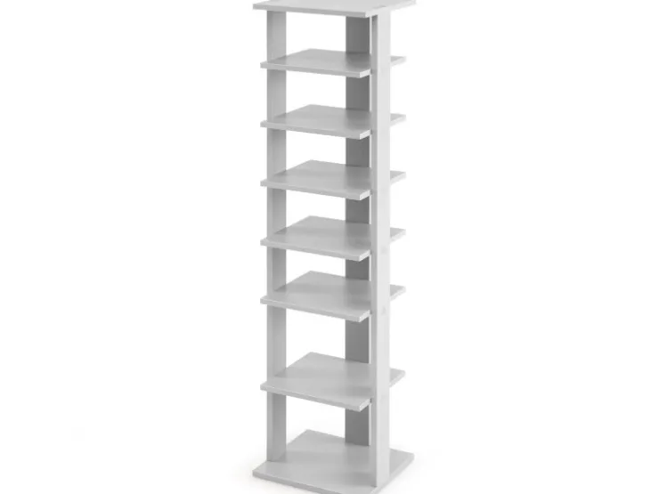 Costway 8 Stufiges Schuhregal Höhenverstellbar Holz Einzel* Holzregale