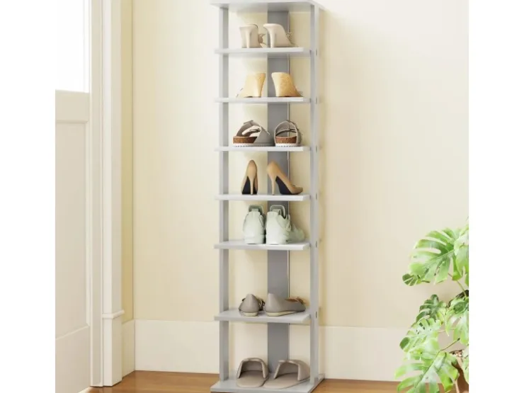 Costway 8 Stufiges Schuhregal Höhenverstellbar Holz Einzel* Holzregale