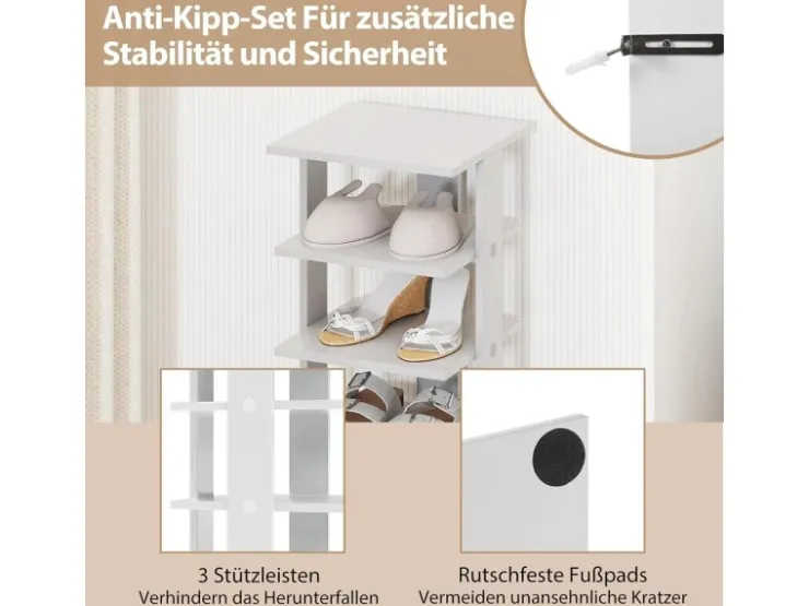 Costway 8 Stufiges Schuhregal Höhenverstellbar Holz Einzel* Holzregale