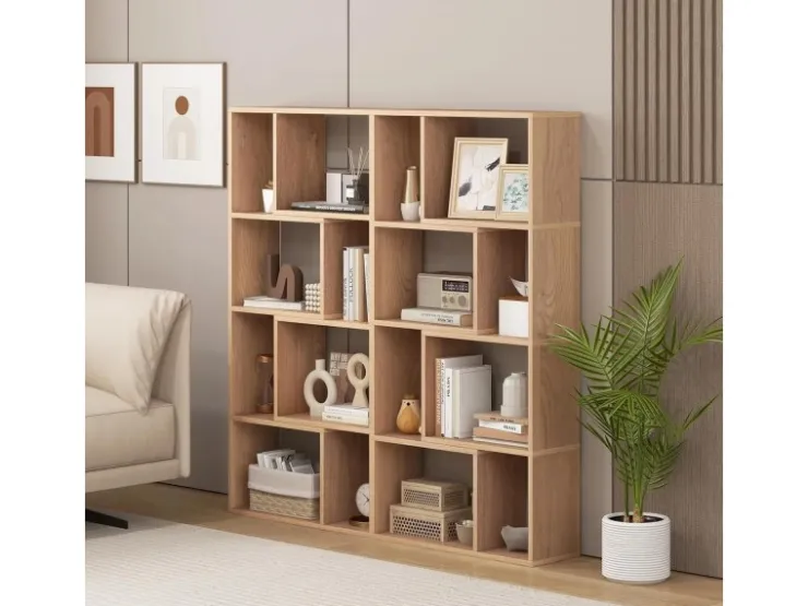 Costway Bücherregal mit 4 Ebenen Standregal mit 8 Fächern
