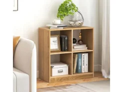 Costway Bücherregal mit 4 Fächern Würfelregal 73 x 33 x 73 cm Natur* Bücherregale|Holzregale