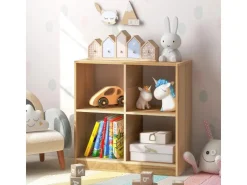Costway Bücherregal mit 4 Fächern Würfelregal 73 x 33 x 73 cm Natur* Bücherregale|Holzregale