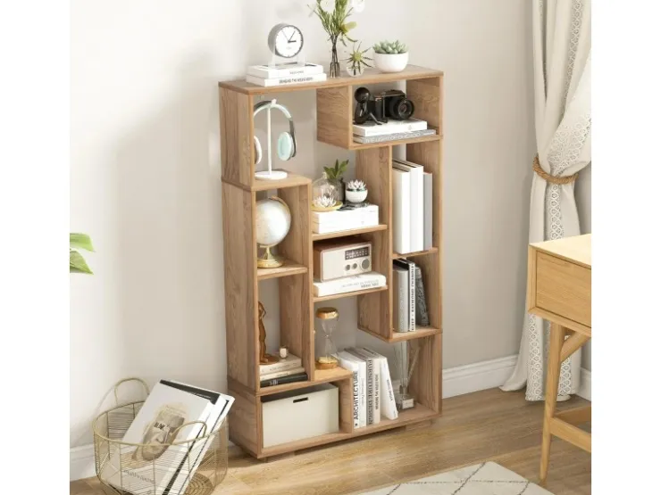 Costway Bücherregal mit 9 Fächern Standregal 120cm* Bücherregale