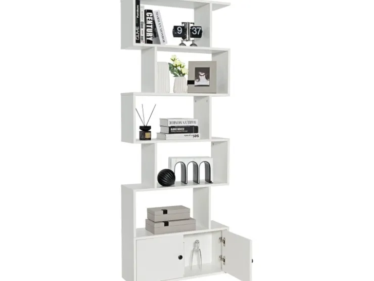Costway Bücherregal mit Türen Standregal 183 x 70 x 23 cm* Regal Weiß