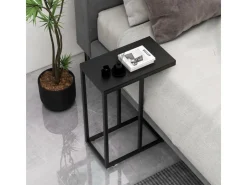Costway Beistelltisch C-Form Sofatisch mit Metallgestell