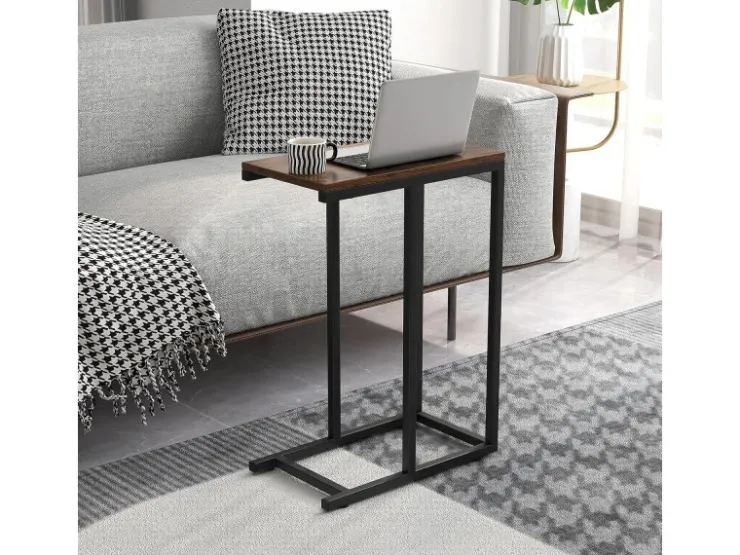 Costway Beistelltisch C-Form Sofatisch mit Metallgestell* Tische