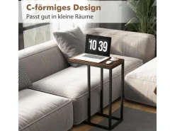 Costway Beistelltisch C-Form Sofatisch mit Metallgestell* Tische
