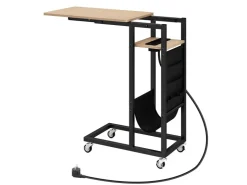 Costway Beistelltisch C-förmig mit Ladestation Sofatisch* Tische