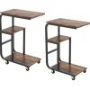 Costway Beistelltisch 2er Set Sofatisch mit Rollen C-Form Kaffeetisch* Tische|Sofas