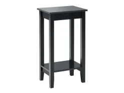Costway Beistelltisch mit Regal 2-Stöckiger & 4 Massivholzbeinen Black* Regale Massivholz|Tische