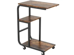 Costway Beistelltisch Sofatisch mit Rollen C-Form 3 Ebenen Kaffeetisch* Tische