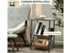 Costway Beistelltisch 3-Stufiger Plattenspielerständer Couchtisch
