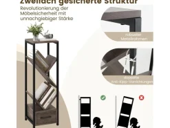 Costway Büroregal Freistehend Aufbewahrungsregal 30,5 x 30,5 x 91,5 cm* Büroregale