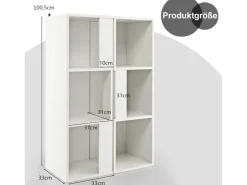 Costway 2er Set Bücherregal Aus Holz mit 3 Ebenen & Kippsicherung Weiß* Bücherregale|Holzregale