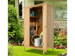 Costway Gartenschrank Holz Geräteschuppen 91 x 66 x 150 cm* Holzregale