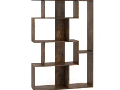 Costway Geometrische Holzregal Bücherregal mit Kippsicherungen