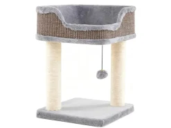 Costway Kratzbaum Klein mit Großem Plüschsitz Ball 38x38x51 cm* Katzenbedarf