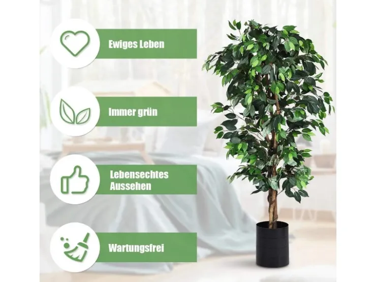 Costway Kunstpflanze für Zuhause Garten Büro 180 cm* Kunstpflanzen