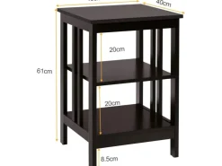 Costway Nachttisch 3 Ebenen Beistelltisch Nachtschrank