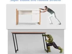 Costway Schreibtisch mit Schublade und Schrank Kinderschreibtisch Weiß* Schränke