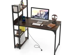 Costway Schreibtisch mit Ladestation