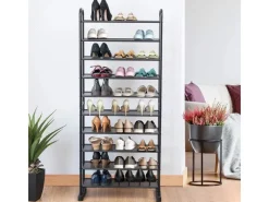 Costway Schuhregal mit 10 Ebenen mit Abnehmbarem Regal Schwarz* Regale Schwarz